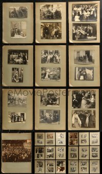 9a0265 LOT OF 55 1910S FRENCH STILLS ON ALBUM PAGES 1910s great scenes from early silent movies!
