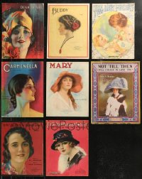 9a0224 LOT OF 8 SHEET MUSIC WITH GREAT ART COVERS 1910s-1920s pretty actresses & singers!