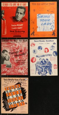 9a0230 LOT OF 5 SHEET MUSIC FROM HUMPHREY BOGART MOVIES 1930s-1950s Dead Reckoning & more!