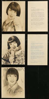 9a0579 LOT OF 5 COLLEEN MOORE FAN PHOTOS AND FAN LETTERS 1920s with facsimile signatures!