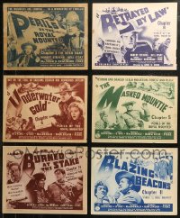 9a0451 LOT OF 6 PERILS OF THE ROYAL MOUNTED TITLE CARDS 1942 all from different chapters!