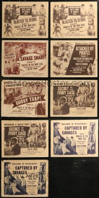 9a0444 LOT OF 9 PIRATES OF THE HIGH SEAS TITLE CARDS 1950 all from different serial chapters!