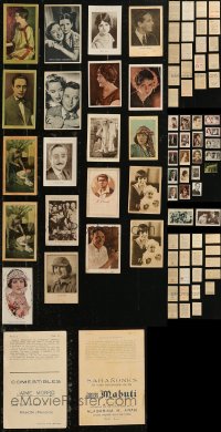 9a0635 LOT OF 42 SPANISH CANDY CARDS 1920s-1940s great portraits of actors & actresses w/info!