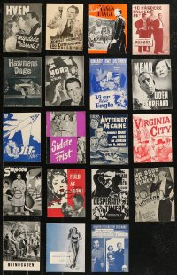 9a0603 LOT OF 19 DANISH PROGRAMS FROM HUMPHREY BOGART MOVIES 1930s-1950s great different images!