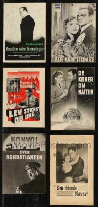 9a0617 LOT OF 6 DANISH PROGRAMS FROM HUMPHREY BOGART MOVIES 1930s-1950s great different images!