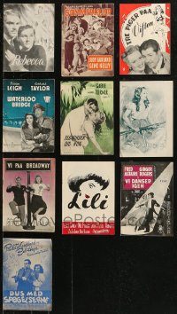 9a0612 LOT OF 10 DANISH PROGRAMS 1940s-1950s cool different images from a variety of movies!