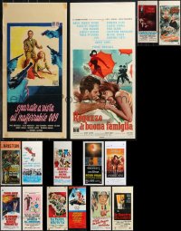 9a0100 LOT OF 19 FORMERLY FOLDED ITALIAN LOCANDINAS 1940s-1990s a variety of cool movie images!