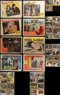 9a0395 LOT OF 58 1940S LOBBY CARDS 1940s great scenes from a variety of different movies!