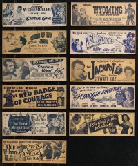 9a0658 LOT OF 11 1940S-50S 4X11 TITLE STRIPS 1940s-1950s from a variety of different movies!