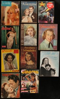 9a0466 LOT OF 11 NON-U.S. MOVIE MAGAZINES 1930s-1980s filled with great images & articles!