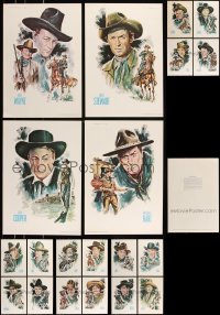9a0025 LOT OF 20 UNFOLDED COWBOY KINGS OF WESTERN FAME 11X16 SPECIAL POSTERS 1973 John Wayne & more!