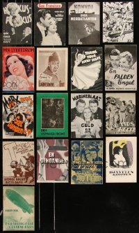 9a0606 LOT OF 17 DANISH PROGRAMS 1930s-1940s great images & info for a variety of different movies!