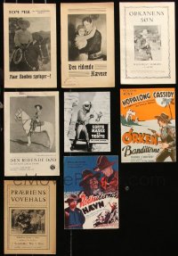 9a0615 LOT OF 8 COWBOY WESTERN DANISH PROGRAMS 1920s-1950s great images & info for several movies!