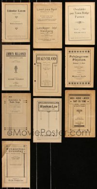 9a0611 LOT OF 10 DANISH PROGRAMS FROM SILENT MOVIES 1920s cool!