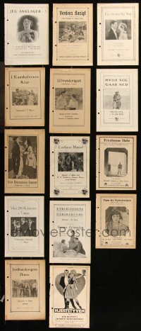 9a0608 LOT OF 14 DANISH PROGRAMS FROM SILENT MOVIES 1920s great different images!