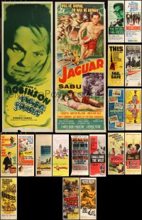 9a0130 LOT OF 19 UNFOLDED AND FORMERLY FOLDED INSERTS 1950s-1960s a variety of cool movie images!