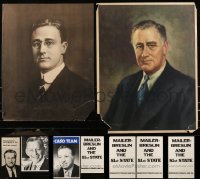 9a0013 LOT OF 9 UNFOLDED AND FORMERLY FOLDED POLITICAL CAMPAIGN POSTERS 1910s-1960s cool!