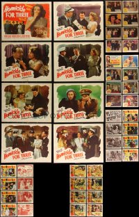 9a0392 LOT OF 60 LOBBY CARDS 1940s-1950s complete sets from a variety of different movies!