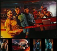 9a0170 LOT OF 5 UNFOLDED STAR TREK CREW 27X40 COMMERCIAL POSTERS 1991 Captain Kirk, Spock, Bones!