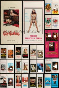 9a0091 LOT OF 29 MOSTLY FORMERLY FOLDED SEXPLOITATION ITALIAN LOCANDINAS 1970s-1990s sexy images!