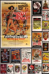 9a0335 LOT OF 25 FOLDED KUNG FU ONE-SHEETS 1970s-1980s great images from martial arts movies!