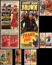 9a0149 LOT OF 11 FORMERLY FOLDED COWBOY WESTERN INSERTS 1930s-1960s cool images from several movies!