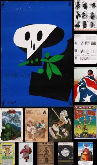 9a0160 LOT OF 13 MOSTLY UNFOLDED SPECIAL POSTERS 1970s-1980s a variety of cool images!