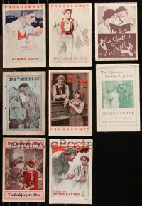 9a0614 LOT OF 8 DANISH PROGRAMS 1920s-1930s great images & info for a variety of different movies!