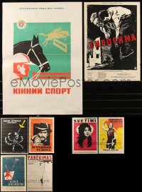 9a0061 LOT OF 8 UNFOLDED AND FORMERLY FOLDED RUSSIAN POSTERS 1950s-1990s a variety of cool images!