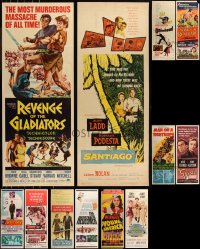9a0140 LOT OF 16 UNFOLDED AND FORMERLY FOLDED INSERTS 1940s-1960s a variety of cool movie images!