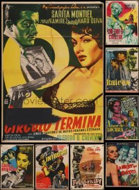 9a0275 LOT OF 13 FOLDED MEXICAN POSTERS 1950s-1960s great images from a variety of movies!
