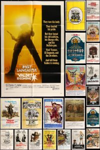 9a0330 LOT OF 33 FOLDED COWBOY WESTERN ONE-SHEETS 1960s-1980s great images from several movies!