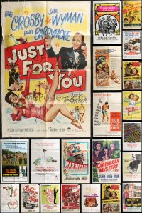9a0323 LOT OF 45 FOLDED ONE-SHEETS 1940s-1960s great images from a variety of different movies!