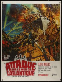 9b1321 ATTACK ON THE IRON COAST French 1p 1968 Lloyd Bridges turns ship into a bomb, McCarthy art!