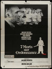 9b1339 BESTIAL QUARTET French 1p 1975 Gerard Depardieu, Michel Piccoli, Jane Birkin, Ferracci art