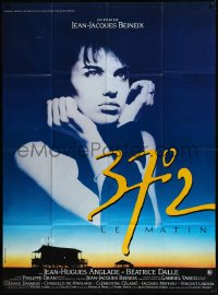 9b1340 BETTY BLUE French 1p 1986 Jean-Jacques Beineix, close up of pensive Beatrice Dalle in sky!