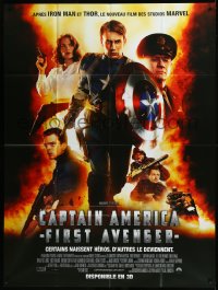 9b1368 CAPTAIN AMERICA: THE FIRST AVENGER French 1p 2011 Chris Evans, Marvel Comics, cast montage!
