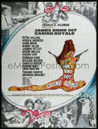 9b1371 CASINO ROYALE French 1p 1967 Bond spy spoof, sexy psychedelic Kerfyser art + photo montage!