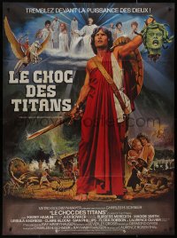 9b1386 CLASH OF THE TITANS French 1p 1981 Ray Harryhausen, different Jean Mascii fantasy art!