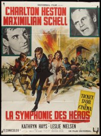 9b1401 COUNTERPOINT French 1p 1968 Charlton Heston, Maximilian Schell, art by Jean Mascii!