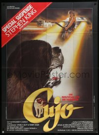 9b1408 CUJO French 1p 1983 Stephen King, cool different art of the killer dog by Michel Landi!