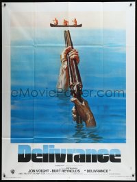 9b1420 DELIVERANCE French 1p 1972 John Boorman classic, great art of shotgun pointed at canoers!