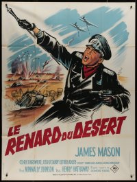 9b1421 DESERT FOX French 1p 1951 Grinsson art of James Mason as Field Marshal Erwin Rommel, rare!