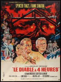 9b1422 DEVIL AT 4 O'CLOCK French 1p 1962 art of Spencer Tracy, Frank Sinatra & volcano erupting!