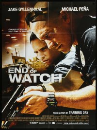 9b1443 END OF WATCH French 1p 2012 close up of Jake Gyllenhaal with gun & Michael Pena!