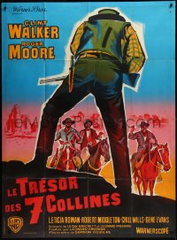 9b1481 GOLD OF THE SEVEN SAINTS French 1p 1962 Clint Walker, different cowboy art, ultra rare!