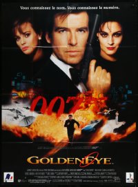 9b1483 GOLDENEYE French 1p 1995 Pierce Brosnan as secret agent James Bond 007, cool montage!