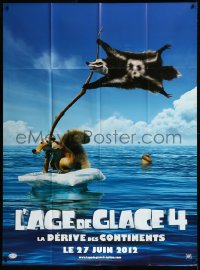 9b1511 ICE AGE: CONTINENTAL DRIFT advance French 1p 2012 wacky image of Scrat with pirate flag!
