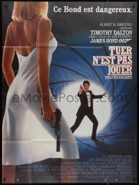 9b1578 LIVING DAYLIGHTS French 1p 1987 Timothy Dalton as James Bond 007 & sexy Maryam d'Abo!
