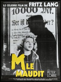 9b1585 M French 1p R1980s Fritz Lang, Peter Lorre, creepy image of little girl talking to killer!